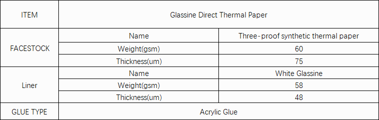 Acrylic Self Adhesive Direct Thermal Paper